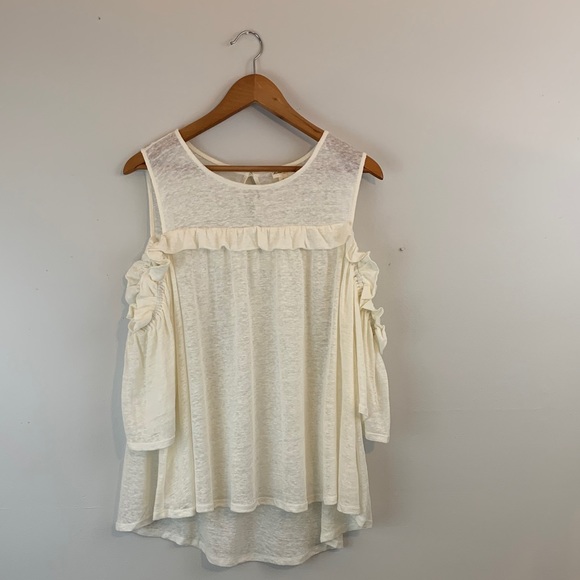 Anthropologie Cold Shoulder Top - Picture 2 of 5